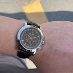 TW Factory Vacheron Constantin Patrimony Italian Cowhide Leather Strap Silver Case Black Dial Watch